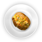 Baked Potato With Cheese & Ham 